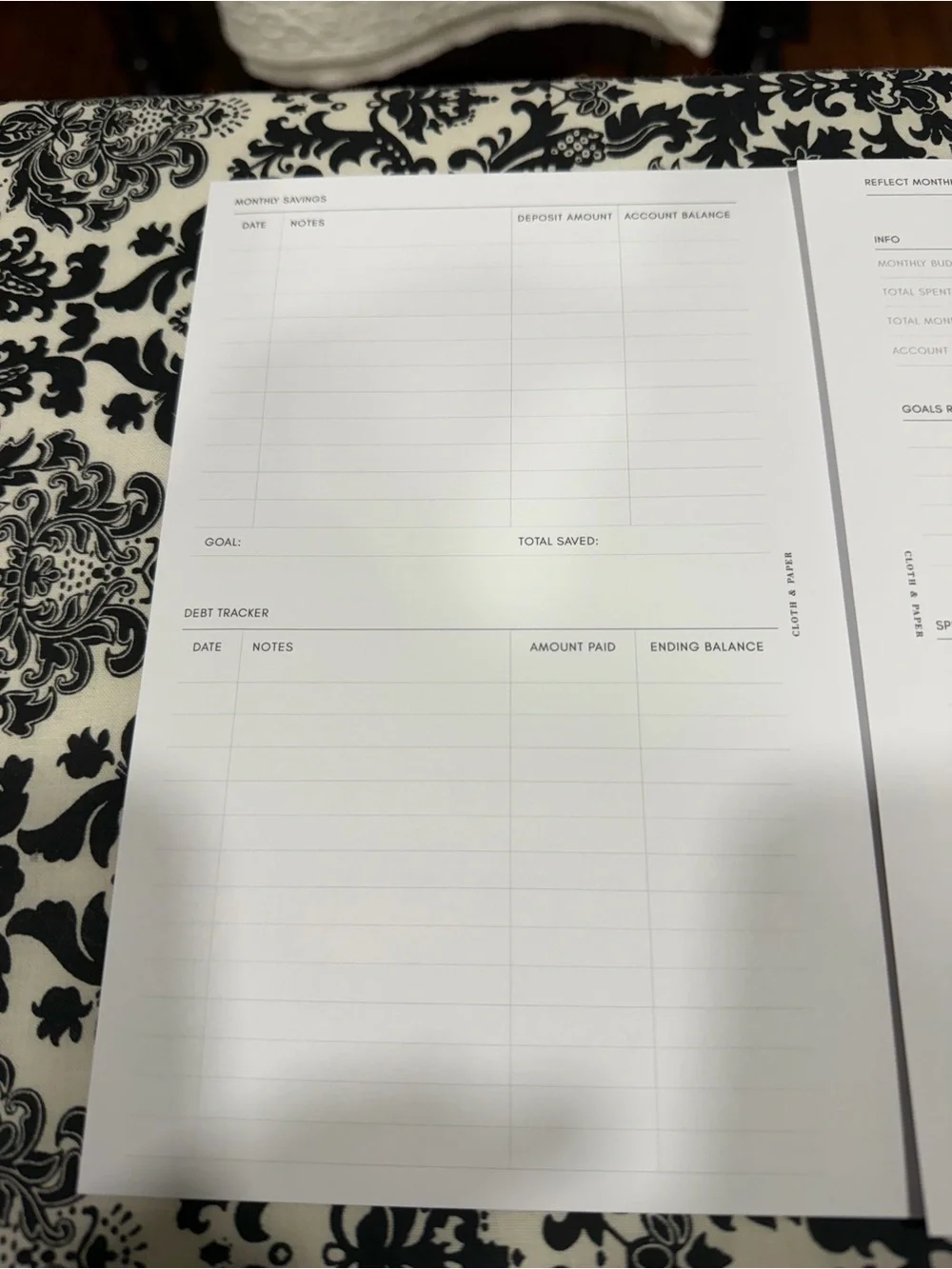 Cloth & Paper Finance Inserts